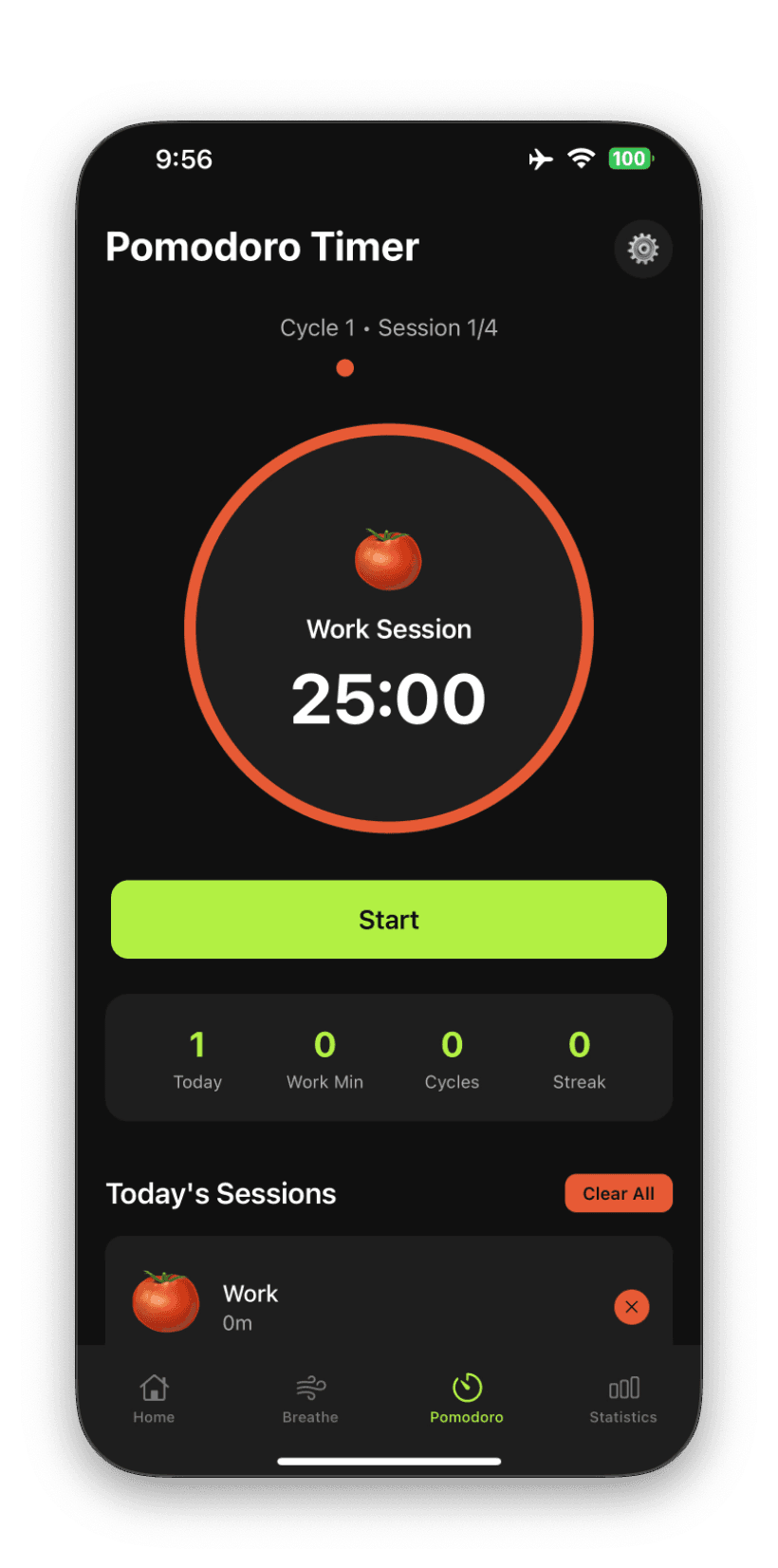 Habit Tracker, Pomodoro & Breathing Exercises App screenshot 2